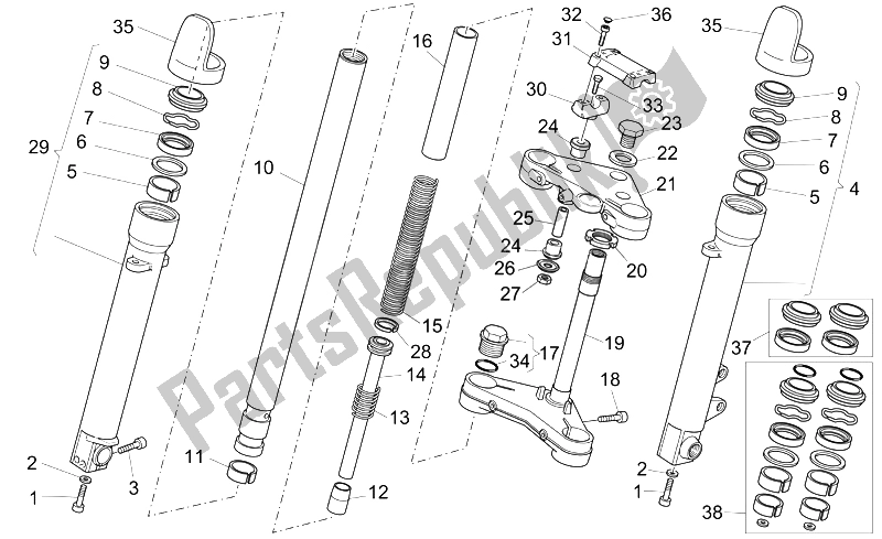 Toutes les pièces pour le Fourche Avant Ii du Moto-Guzzi Nevada Classic IE 750 2004