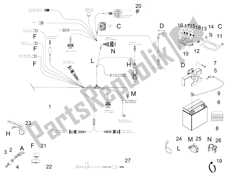 Alle onderdelen voor de Elektrisch Systeem Ii van de Moto-Guzzi V7 II Special ABS 750 2015
