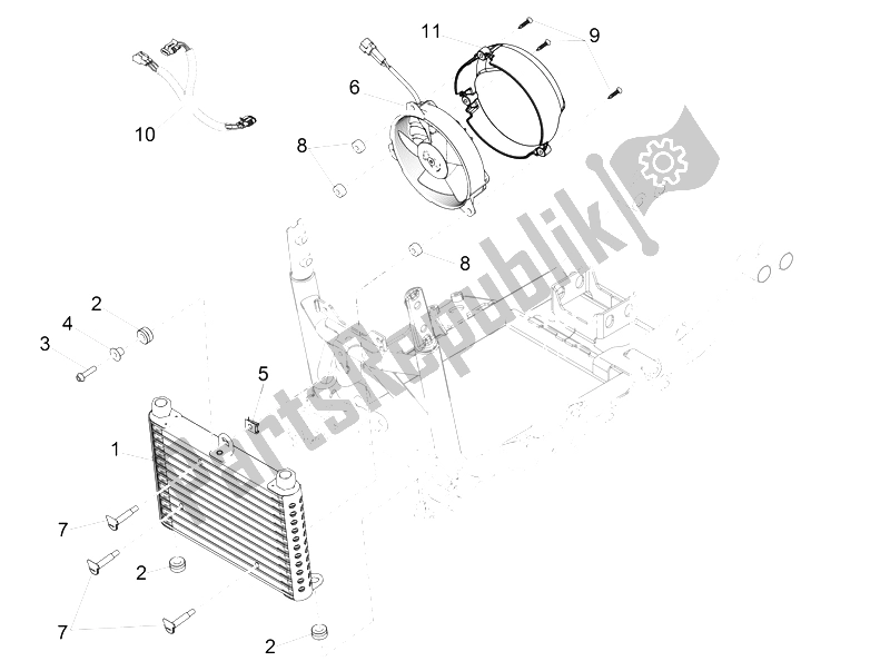 All parts for the Oil Radiator of the Moto-Guzzi California 1400 Touring ABS 2012