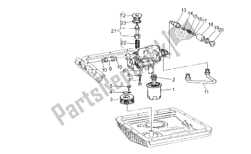 All parts for the Oil Filter of the Moto-Guzzi Sport Corsa 1100 1998