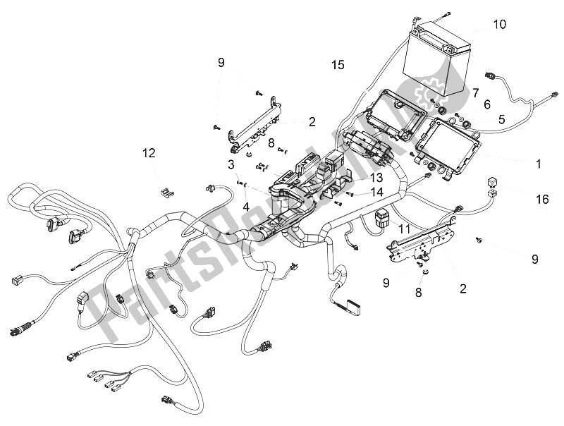 Toutes les pièces pour le Système électrique Arrière du Moto-Guzzi Eldorado 1400 USA 2016