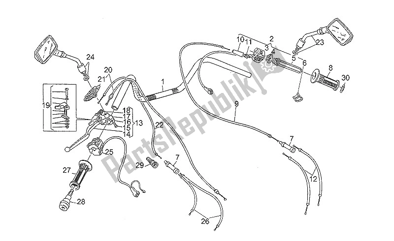 Todas las partes para Manillar - Controles de Moto-Guzzi Nevada 750 1991
