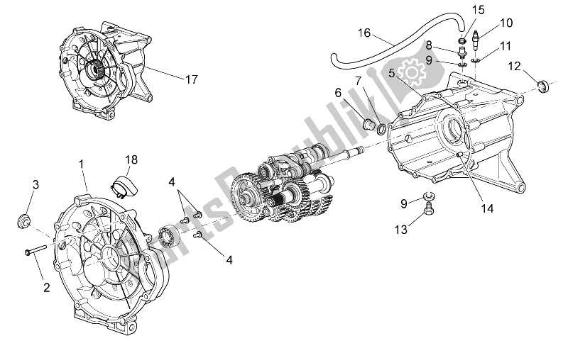 Toutes les pièces pour le Cage De Transmission du Moto-Guzzi Stelvio 1200 2008