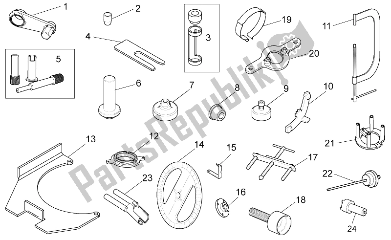 Alle onderdelen voor de Specifieke Tools I van de Moto-Guzzi Stelvio 1200 2008
