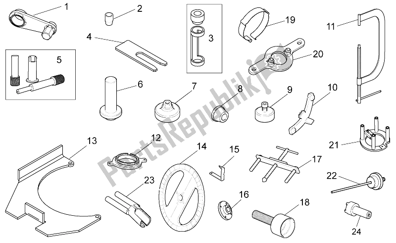 Alle onderdelen voor de Specifieke Tools I van de Moto-Guzzi Stelvio 1200 2008