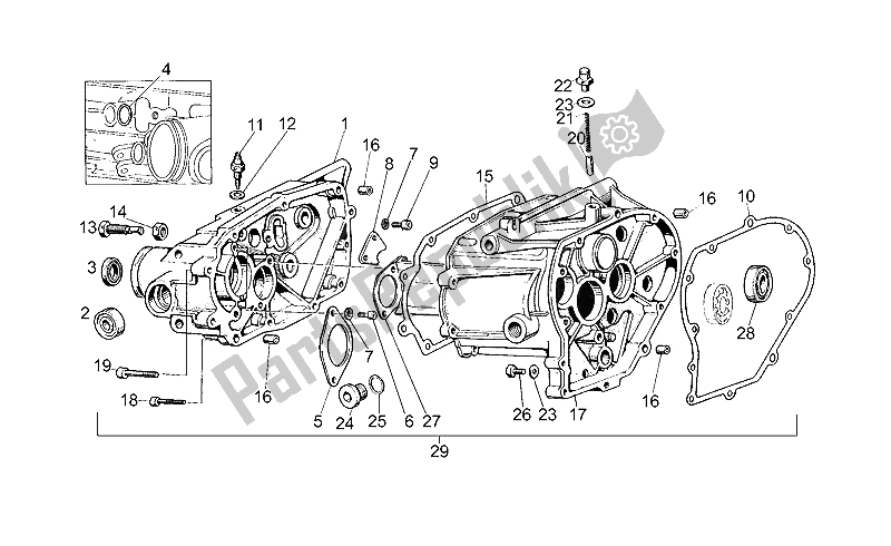 Toutes les pièces pour le Cage De Transmission du Moto-Guzzi V 35 II 350 1985