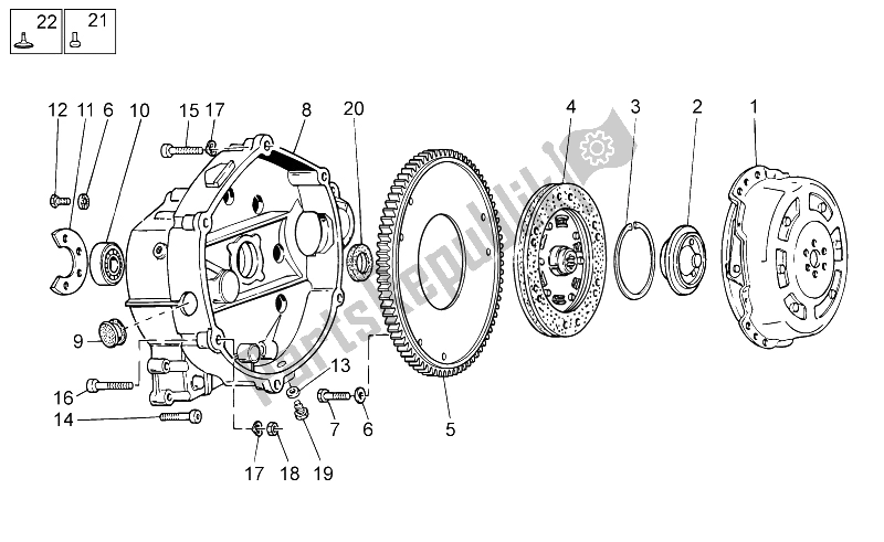 All parts for the Clutch I of the Moto-Guzzi V7 Special Stone 750 2012