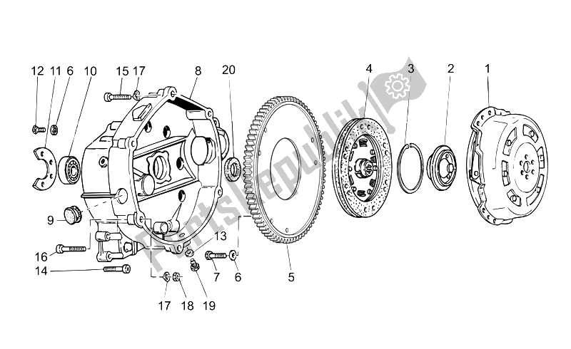 All parts for the Clutch I of the Moto-Guzzi Nevada Classic IE 750 2004