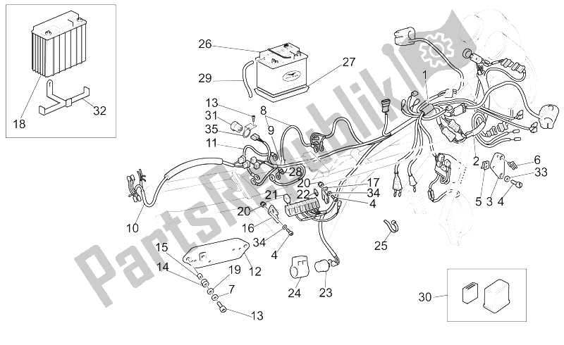 All parts for the Electrical System of the Moto-Guzzi California Alum TIT PI CAT 1100 2003