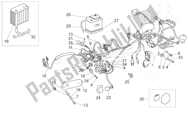 Todas as partes de Sistema Elétrico do Moto-Guzzi California Alum TIT PI CAT 1100 2003