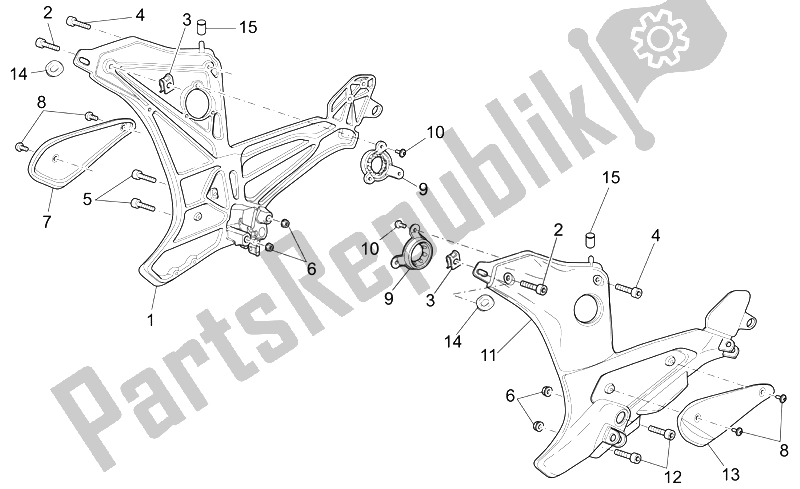 All parts for the Foot Rests Ii of the Moto-Guzzi Norge 1200 IE 2006