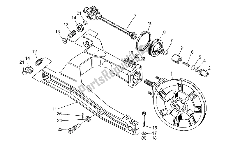 Toutes les pièces pour le Bras Oscillant du Moto-Guzzi Nevada Club 750 1998