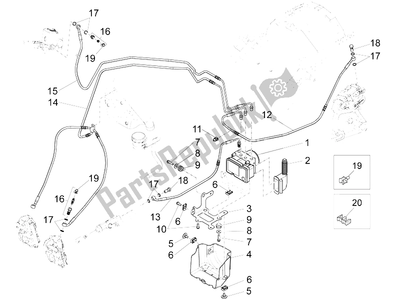 Toutes les pièces pour le Système De Freinage Abs du Moto-Guzzi California 1400 Touring ABS 2012