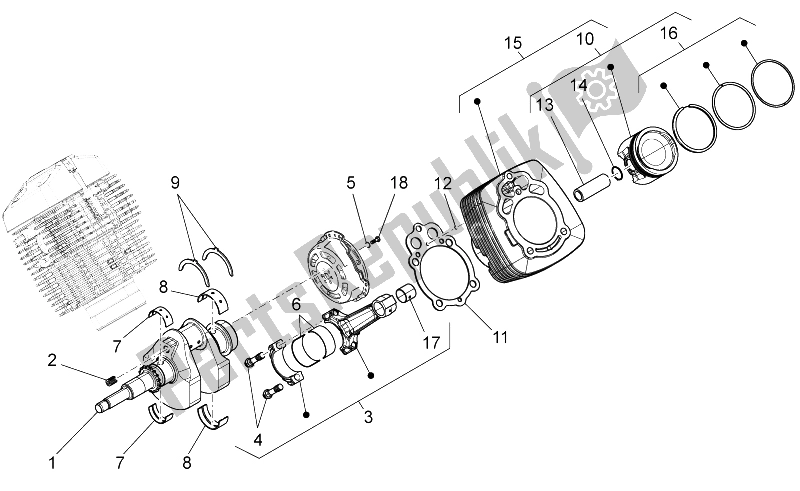 Todas las partes para Cigüeñal Cpl. De Moto-Guzzi V7 II Racer ABS 750 2015