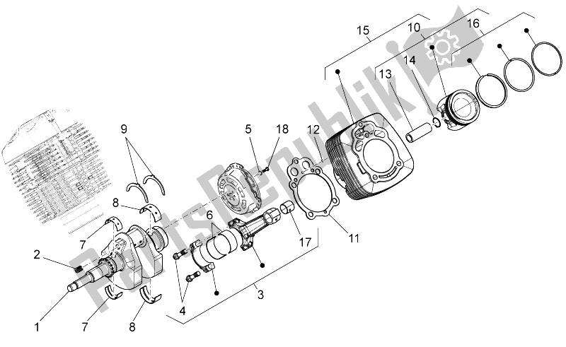 Todas las partes para Cigüeñal Cpl. De Moto-Guzzi V7 II Racer ABS 750 2015