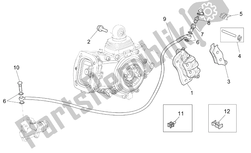 Alle onderdelen voor de Achter Remklauw van de Moto-Guzzi Griso V IE 850 2006