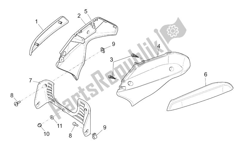 Toutes les pièces pour le Corps Avant - Conduit du Moto-Guzzi Breva V IE 850 2006