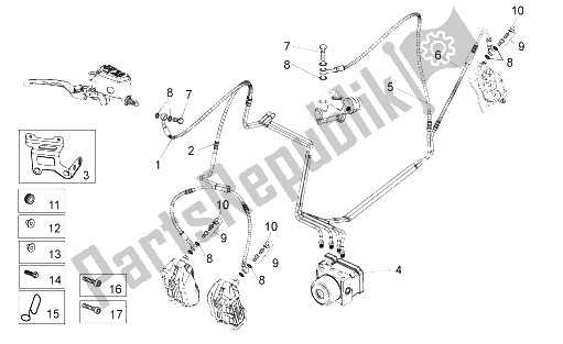 Tutte le parti per il Sistema Frenante Abs 2010 del Moto-Guzzi Stelvio 1200 8V STD NTX 2011