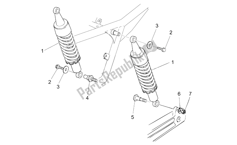 All parts for the Rear Shock Absorber of the Moto-Guzzi Breva IE 750 2003