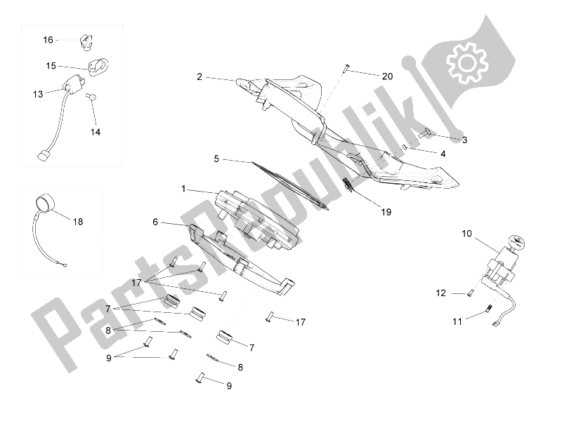 All parts for the Dashboard of the Moto-Guzzi Stelvio 1200 8V STD NTX 2011