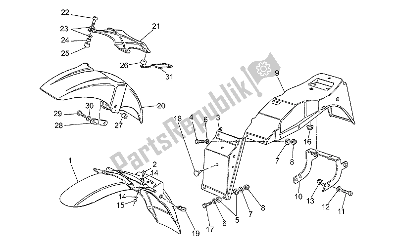 Toutes les pièces pour le Garde-boue Avant / Arrière du Moto-Guzzi LE Mans 1000 1985