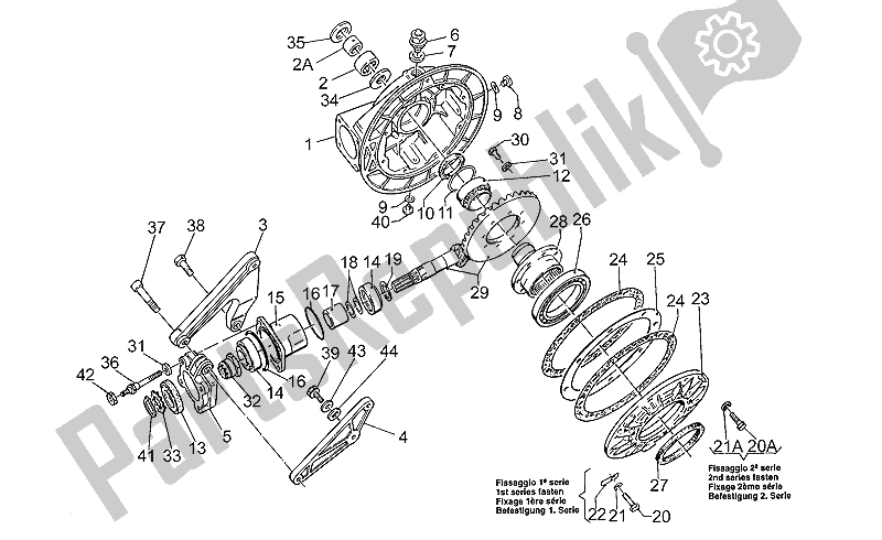 Toutes les pièces pour le Transmission Terminée I du Moto-Guzzi Sport Iniezione 1100 1996