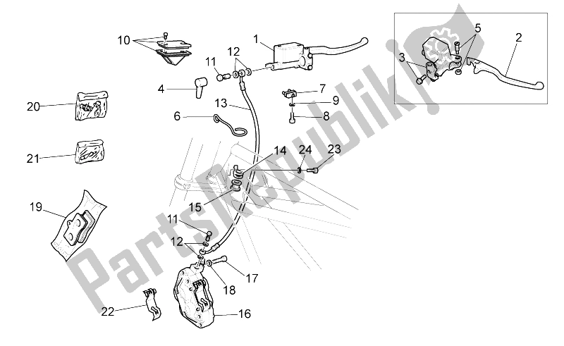 All parts for the Rh Front Brake System of the Moto-Guzzi California Black Eagle 1100 2009