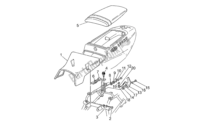 Toutes les pièces pour le Selles du Moto-Guzzi Sport Iniezione 1100 1996