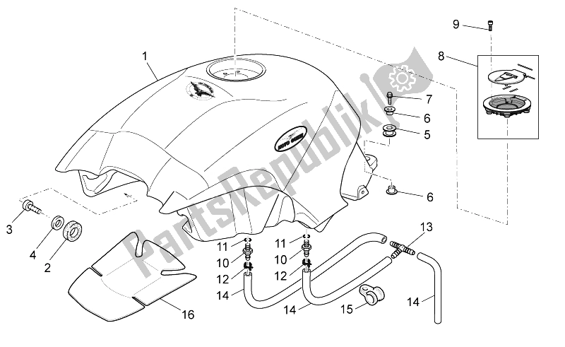 Toutes les pièces pour le Réservoir D'essence du Moto-Guzzi Norge 1200 IE 8V Polizia Stradale 2014