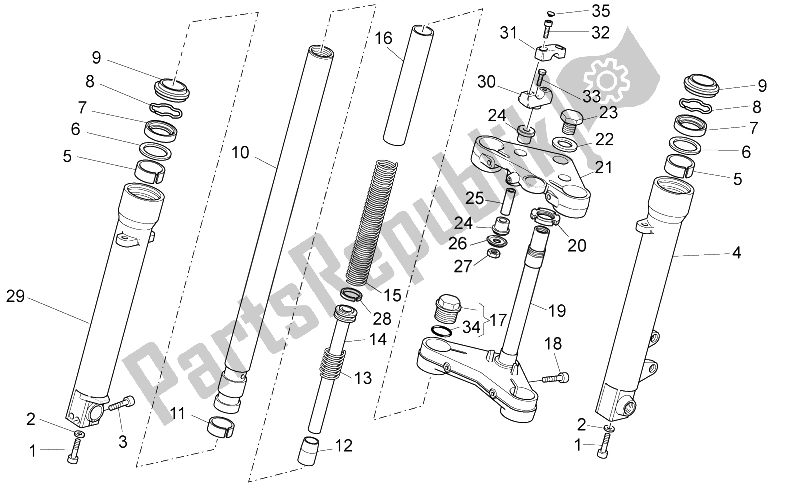 All parts for the Fron Fork Ii of the Moto-Guzzi V7 II Stone ABS 750 2015