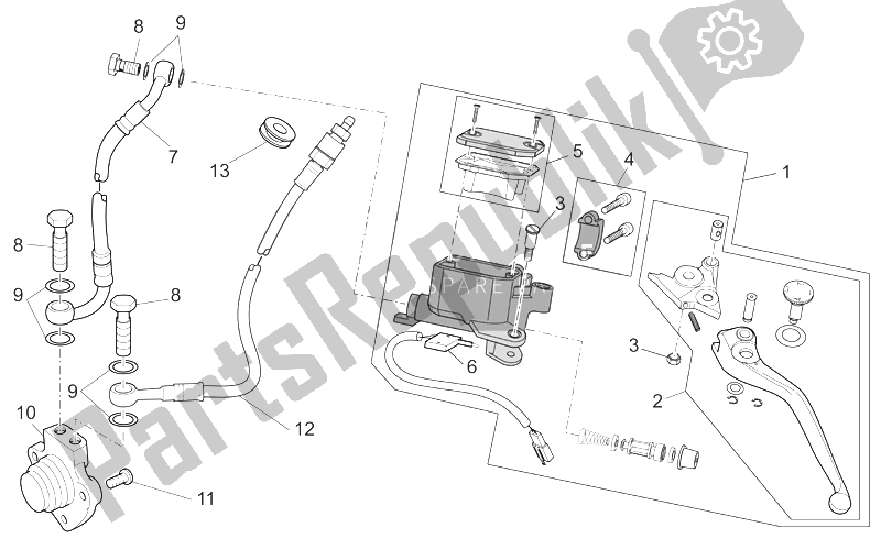 Tutte le parti per il Controllo Della Frizione Completo del Moto-Guzzi Griso V IE 1100 2005