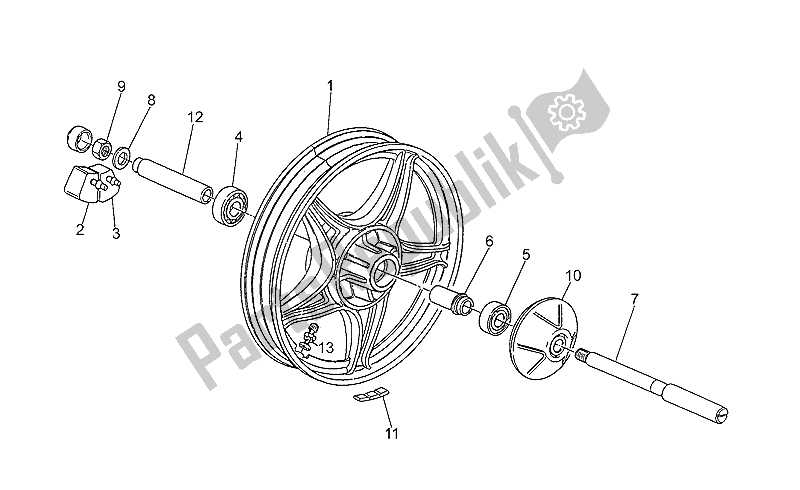 Toutes les pièces pour le Roue Arrière du Moto-Guzzi SP 750 1990