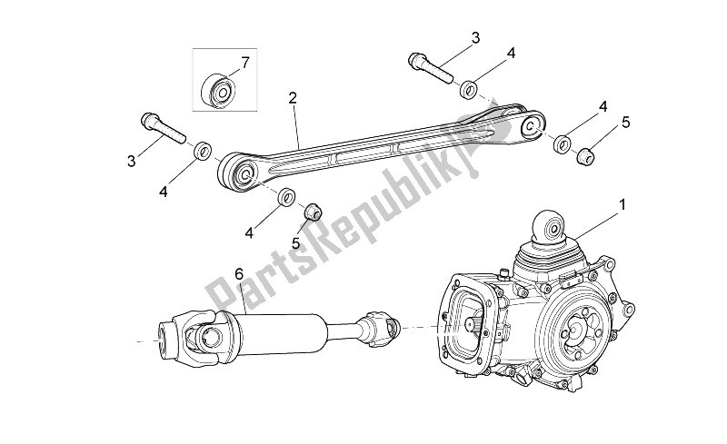 All parts for the Transmission Complete of the Moto-Guzzi Norge 850 2007