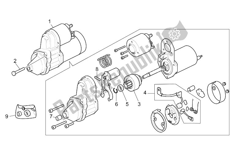 All parts for the Starter Motor of the Moto-Guzzi California EV Touring PI 1100 2002