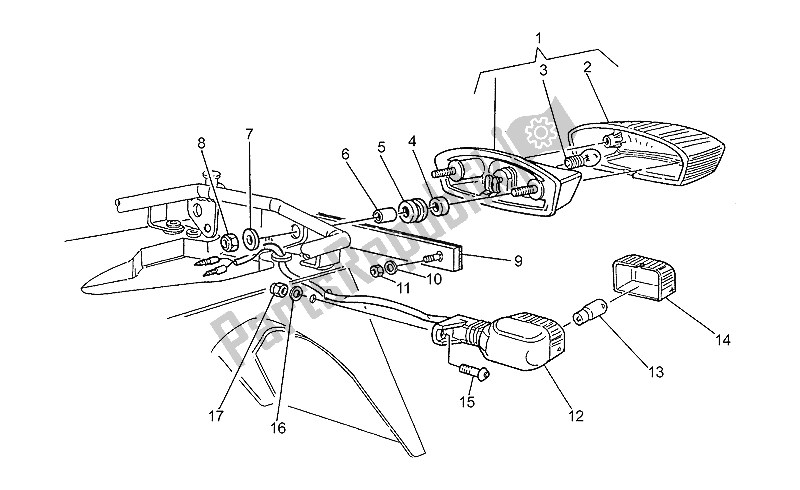 Alle onderdelen voor de Achterlicht van de Moto-Guzzi Daytona Racing 1000 1996