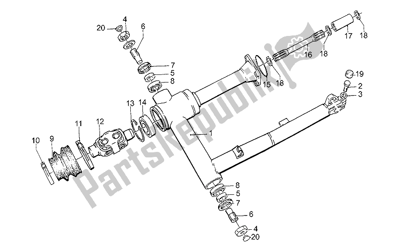 Todas as partes de Braço Oscilante do Moto-Guzzi Strada 1000 1993