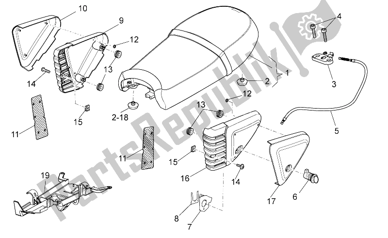 Toutes les pièces pour le Corps Central De Selle du Moto-Guzzi V7 Special Stone 750 2012