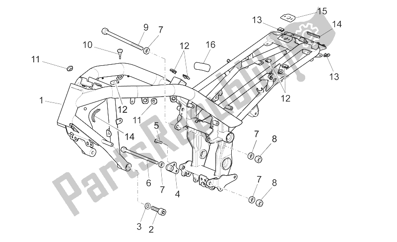 Todas as partes de Quadro, Armação do Moto-Guzzi Griso S E 1200 8V 2015