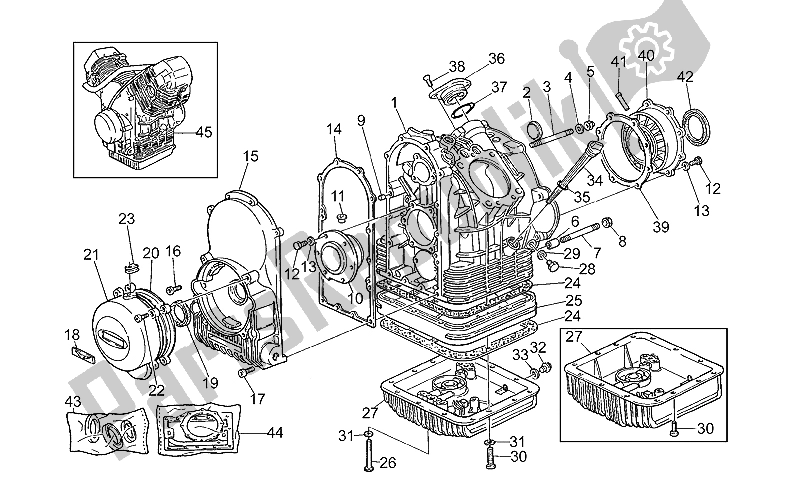 Tutte le parti per il Basamento I del Moto-Guzzi California EV V 11 USA 1100 1997 Tutte le parti per il Basamento I del Moto-Guzzi California EV V 11 USA 1100 1997
