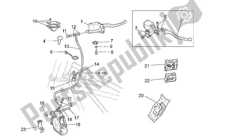 Tutte le parti per il Sistema Frenante Anteriore del Moto-Guzzi California Stone 1100 2001