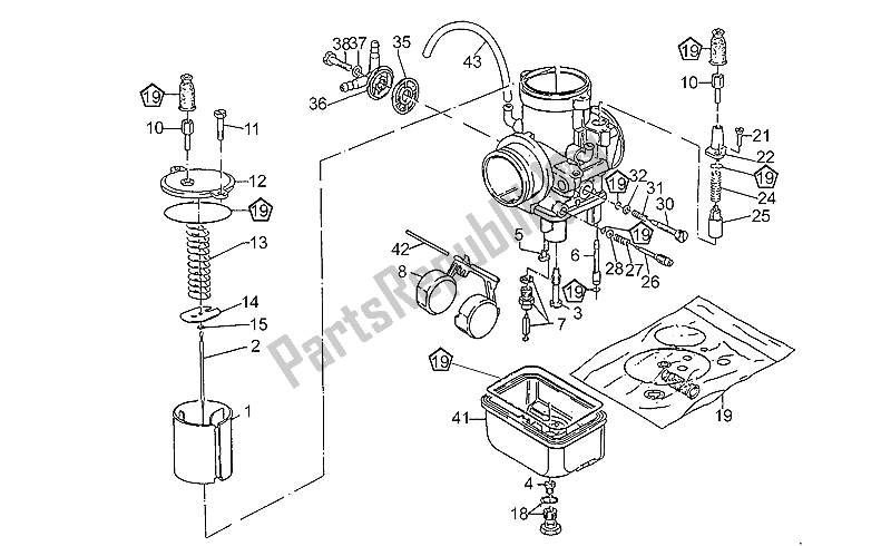 Toutes les pièces pour le Carburateur du Moto-Guzzi Nevada Club 750 1998