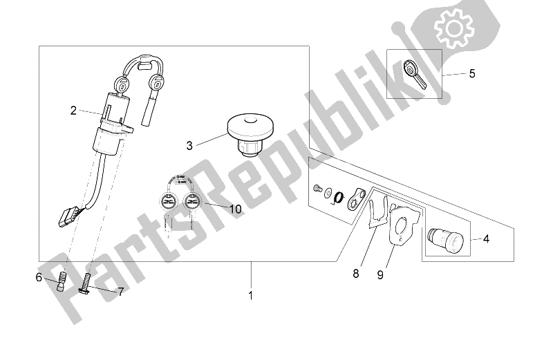 Todas las partes para Kit De Hardware De Bloqueo de Moto-Guzzi V7 II Racer ABS 750 2015