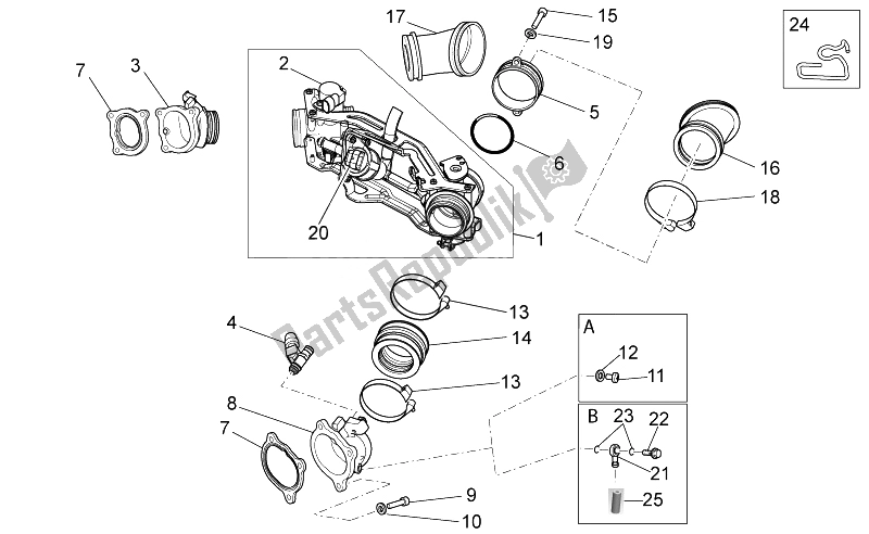 All parts for the Throttle Body of the Moto-Guzzi Norge 1200 IE 8V Polizia Stradale 2014