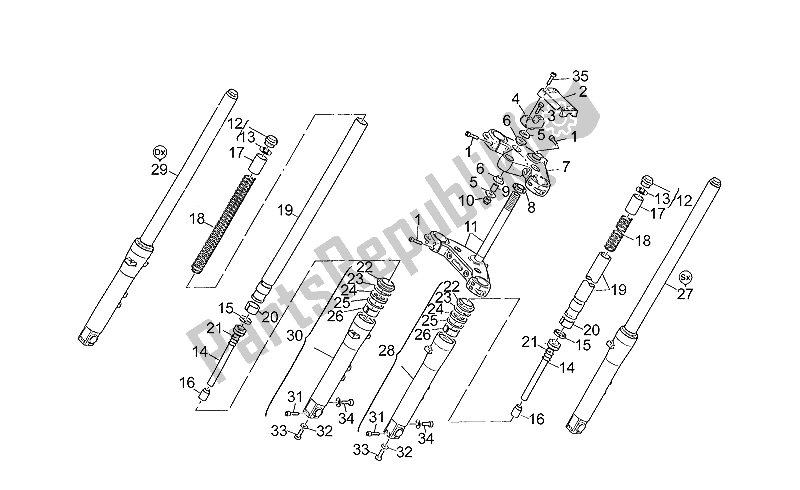 Toutes les pièces pour le Fourche Avant Kd131645> du Moto-Guzzi California Special 1100 1999