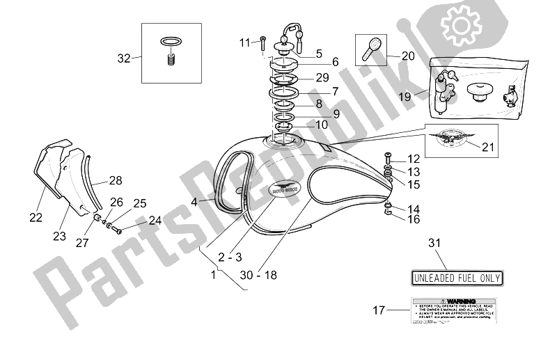 Toutes les pièces pour le Réservoir D'essence du Moto-Guzzi California EV PI CAT 1100 2003