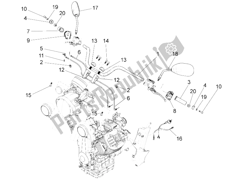 All parts for the Handlebar - Controls of the Moto-Guzzi California 1400 Touring ABS 2012