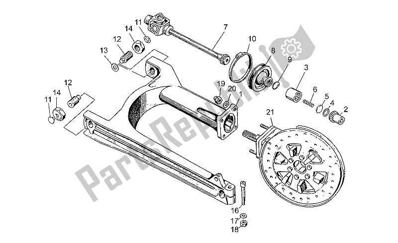 All parts for the Swing Arm-rear Wh., Alloy of the Moto-Guzzi 65 GT 650 1987