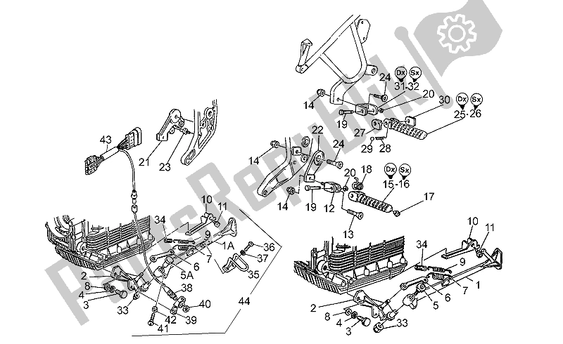 All parts for the Foot Rests - Lateral Stand of the Moto-Guzzi V 10 Centauro 1000 1997
