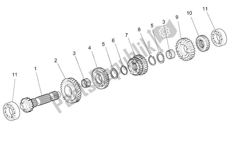 Tutte le parti per il Albero Dell'ingranaggio Primario del Moto-Guzzi Griso S E 1200 8V 2015