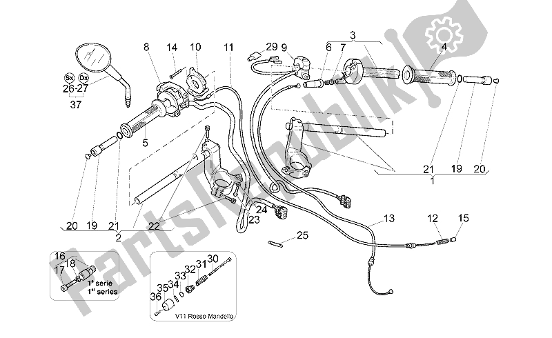 Toutes les pièces pour le Guidon - Commandes du Moto-Guzzi V 11 Sport Mandello 1100 1999